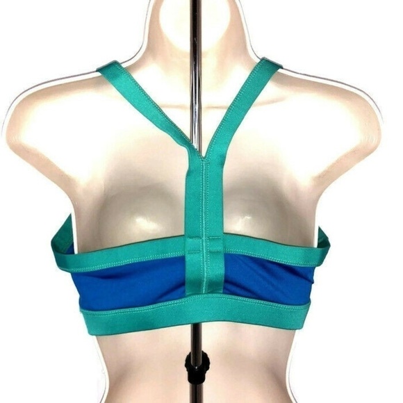 Champion Women's L Large Sportsbra DuoDri Racerback Low Impact Green Blue - Picture 2 of 6